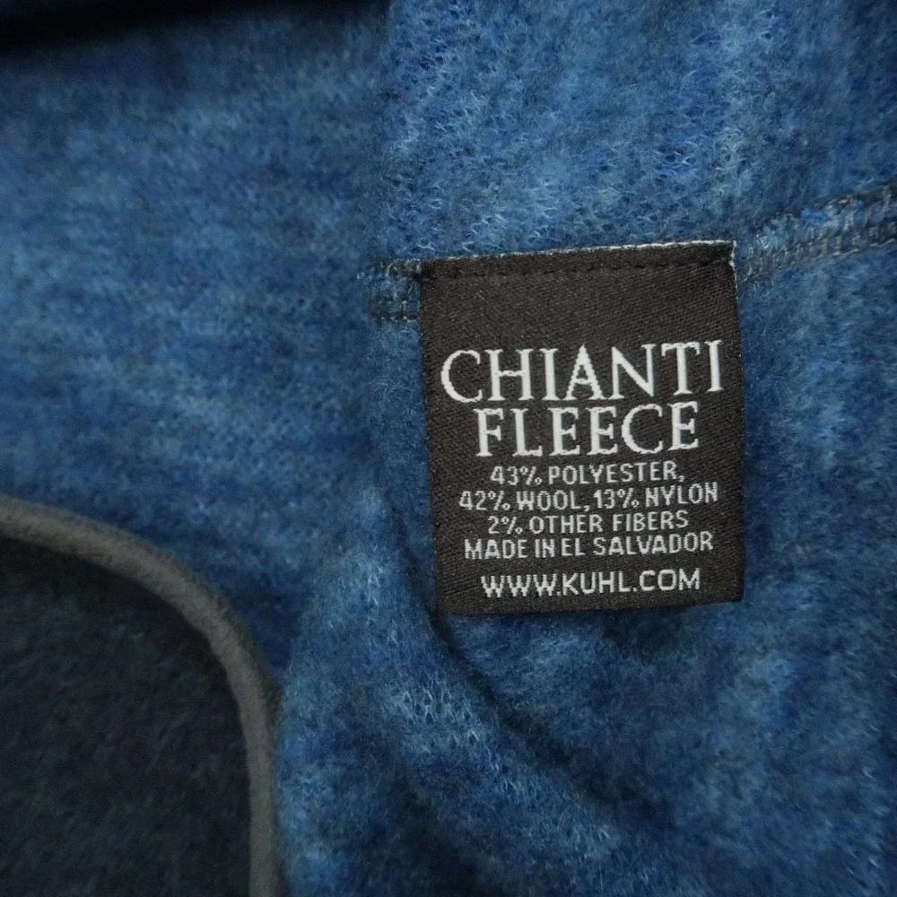 Kuhl‎ Pullover Mens Small Blue 1/4 Zip Chianti Fleece Wool Blend Hiking Jumper